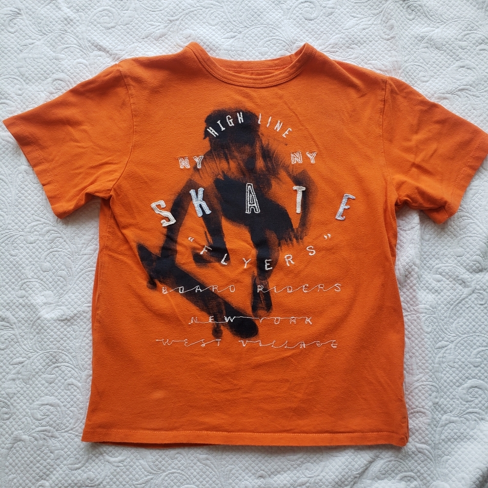 Gap kids short sleeve orange skate shirt size L 10